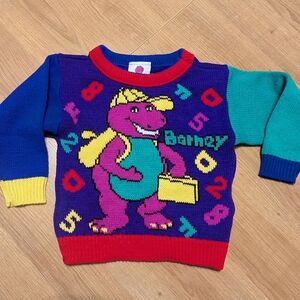 Vintage Barney Toddler Sweater 1992